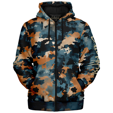 Chokefish™ Microfleece Zip-Up Hoodie Acid-Wash Colors-011B